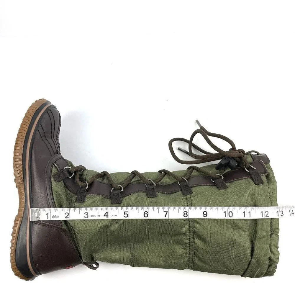 Pajar Grip Boot 36 Military Green Brown Lace Up Tall Winter Boot Lined‎ Womens